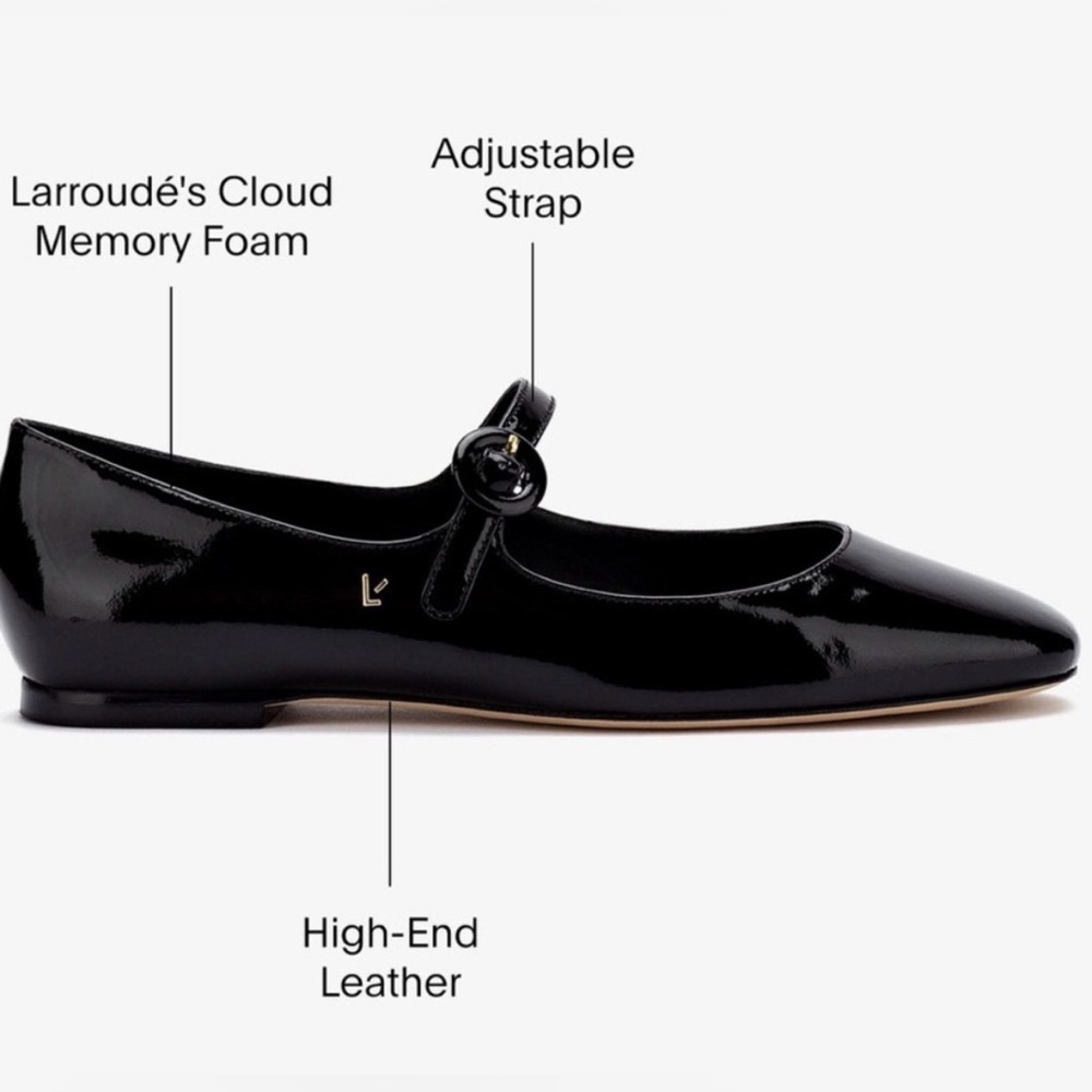 Larroude Blair Ballet Flat Patent
Black Leather Mary Jane Size 8 - Picture 11 of 12